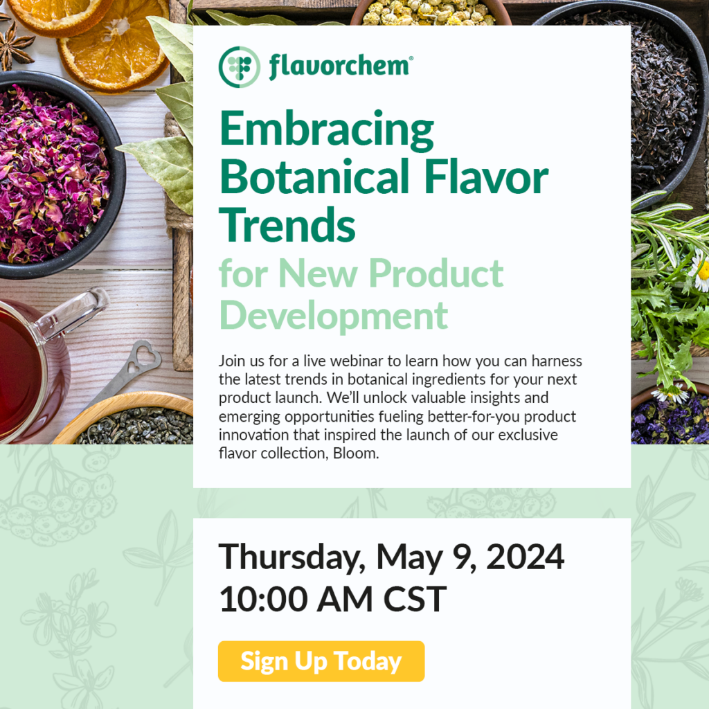 Join us for a live webinar to learn how you can harness the latest trends in botanical ingredients for your next product launch. 
